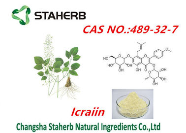 China Male Enhancement Epimedium extract powder 98% icariin yellow brown cas no.489-32-7 supplier